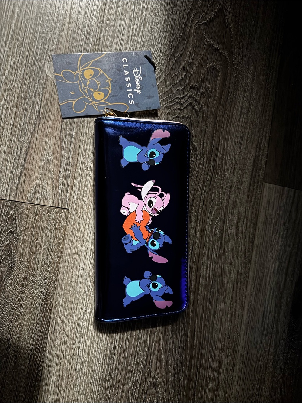 Disney Navy Stitch & Angel Character Zip Wallet